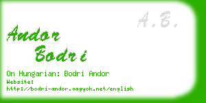 andor bodri business card